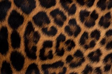 Afwasbaar fotobehang Leopard skin texture : Close-up leopard spot pattern texture background. © fototrips