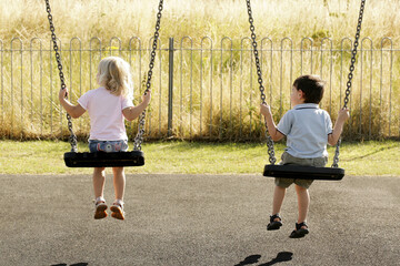 Children on swings