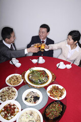 Business people eating together