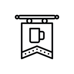 Obraz premium Beer Flag Icon Logo Vector Isolated. Oktoberfest Set of Icon. Editable Stroke and Pixel Perfect.