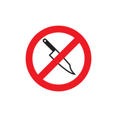 Prohibited knife vector symbol isolated on white background