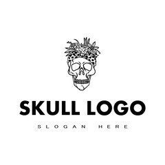 Illustration vector graphic of skull logo good for  tattoo studio logo