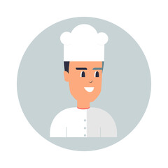 Chef dibujos animados. Personaje hombre cocinando, traje o vestimenta para cocinar, comida concepto gourmet para restaurante 