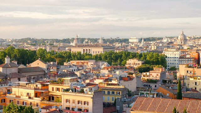 suggestive view of rome from the terrace of gianicolo