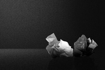 Crumbled colored paper