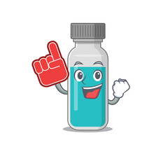 Medical test bottle in cartoon picture design with Foam finger