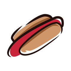 Hot Dog drawing doodle vector illustration