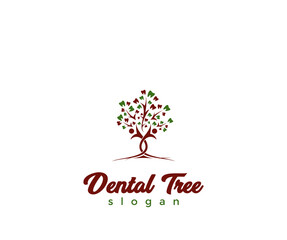 Dental tree logo design template