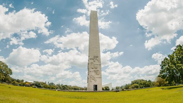 Timelapse of Obelisk, Ibirapuera park, Sao Paulo, Brazil