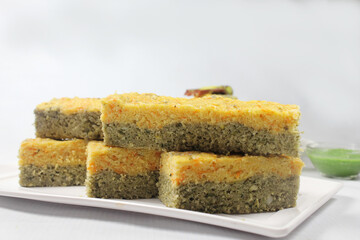 Sandwich Khaman or Sandwich Dhokla is an Indian Popular snack Originated in Gujarat.Served with chutney and kadhi