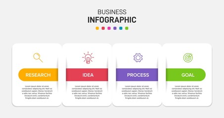Infographic design with icons and 4 options or steps. Thin line vector. Infographics business concept. Can be used for info graphics, flow charts, presentations, web sites, banners, printed materials.