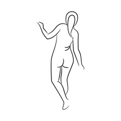 Obraz na płótnie Canvas hand drawn sketch line beauty woman body, fashion model on white background