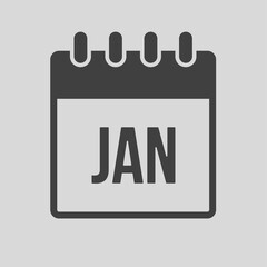 Vector icon day calendar, winter month January