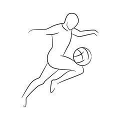 Fototapeta na wymiar hand drawn soccer player, football player vector illustration on white background