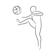 Fototapeta premium hand drawn soccer player, football player vector illustration on white background