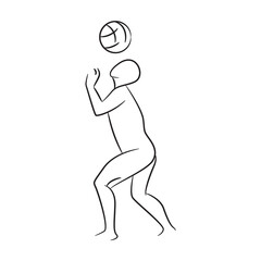 hand drawn soccer player, football player vector illustration on white background