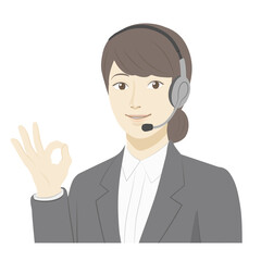 Female illustration / OK sign