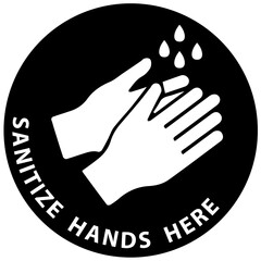 Wash your hands or sanitize hands mandatory sign. for preventing coronavirus covid-19 concept