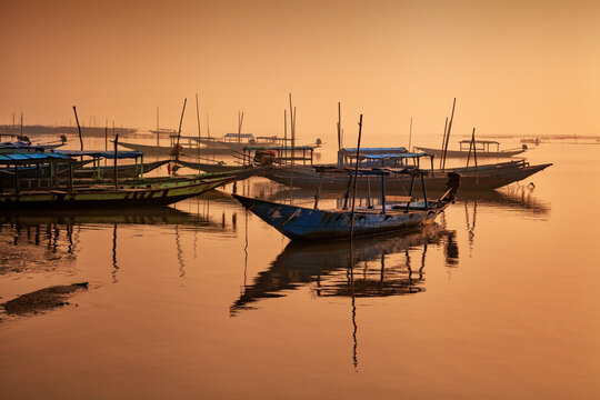 Golden Sunrise at the Asia's Largest Salt Water Lake in Chilika, Odisha, India