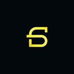 Minimal elegant monogram art logo. Outstanding professional trendy awesome artistic SD DS initial based Alphabet icon logo. Premium Business logo gold color on black background