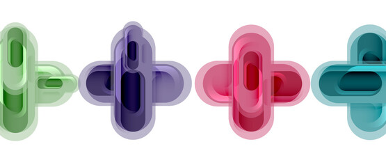 Modern vector glass cross shape abstract technology background for cover, placard, poster, banner or flyer