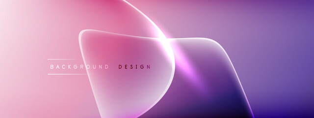 Vector abstract background - liquid bubble shapes on fluid gradient with shadows and light effects. Shiny design template for text