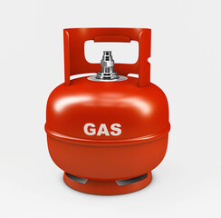 3d Rendering of Gas bottle, clipping path included