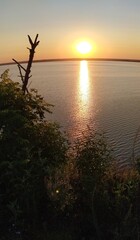 sunset over the lake