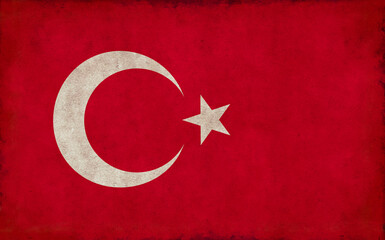 Grunge country flag illustration / Turkey