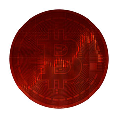 HUD Golden bitcoin. Digital currency money. Technology bitcoin mining worldwide network concept. Web banner golden bitcoin background. Physical bit coin. Cryptocurrency technology gold coins money