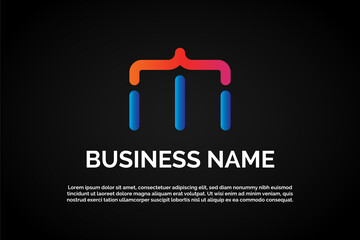 Coding Logo Template Letter M