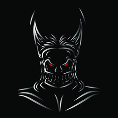 the death skull line pop art potrait logo colorful design with dark background. Isolated black background for t-shirt, poster, clothing, merch, apparel, badge design