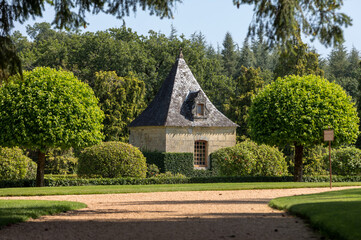 The picturesque Jardins du Manoir d Eyrignac in Dordogne. France