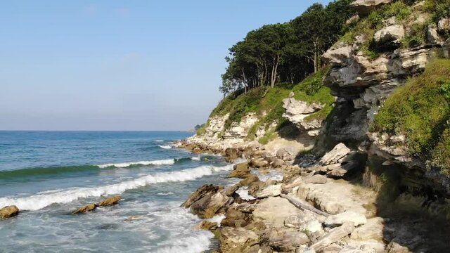 Coast aerial panorama video Kiten Bulgaria