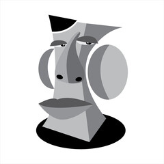 abstract face man on white background