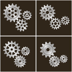 Metal gears. Factory gears vector icon. Mechanical gear. The image of the gear. Machine gear. Cogwheel gear