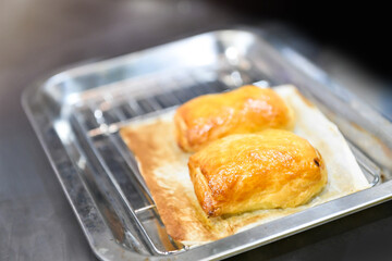 Home baking pies with fillings in the oven