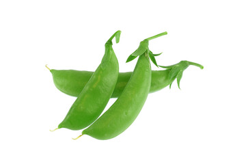 close up on fresh sugar pea isolated on white background