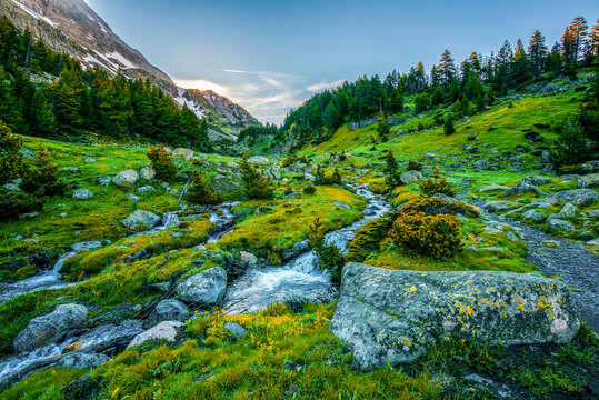 Beautifull nature in National Park Possets y Maladeta, Pyrenees, Spain. ,located above Benasque valley, near the town of Benasque in Huesca province, in the north of Aragon