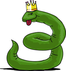 green snake with crown