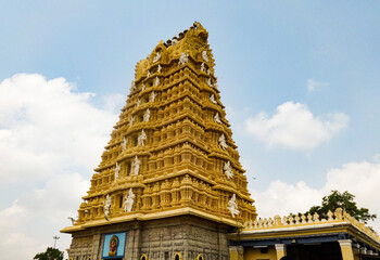 Temple tower in Mysore they powerful god inside the temple