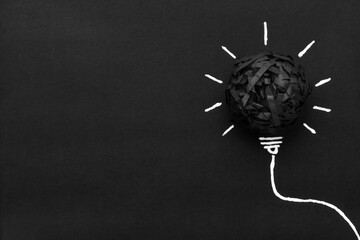 Concept of idea and innovation with paper ball