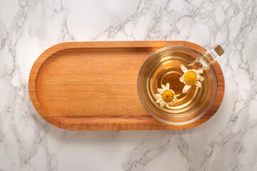 Herbal tea concept on stone background