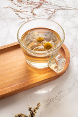 Herbal tea concept on stone background