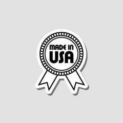 Made in USA labels sticker isolated on gray background