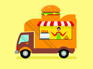 Burger Food Truck Vector Design