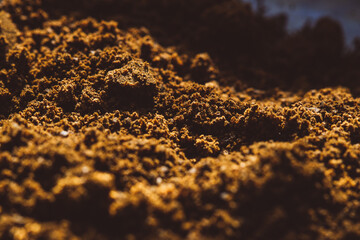 texture of the ground coffee