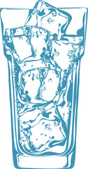 vector highball glass with cocktail. beautiful graphic illustration on a white background for menu, labels and decor