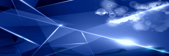 Naklejka na ściany i meble Modern blue triangle futuristic virtual technology background, Telecomunications concept,