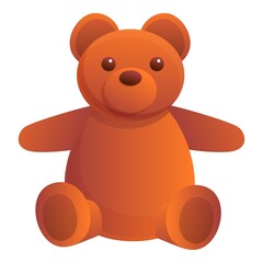 Teddy bear doll icon. Cartoon of teddy bear doll vector icon for web design isolated on white background